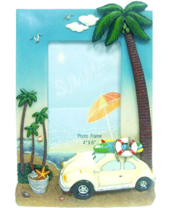 Old Bug Photo Frame - Blue - Large  w Palm Trees