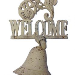 Cast Iron Bell Welcome Sign Starfish Shell Seahorse Small