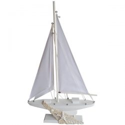 White Sailing Yacht on stand Large 53cm