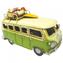 Kombi Metal Decor with LifeBuoy & Surf board -Green 16cm