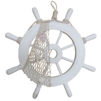 Ships wheel with Net - White