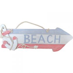 Beach Sign w Anchor 44cm