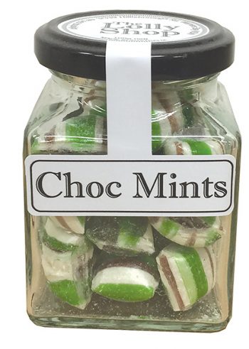 Choc Mints - Boiled Lollies Rock Candy 100g Jars - Packed In Boxes of 12